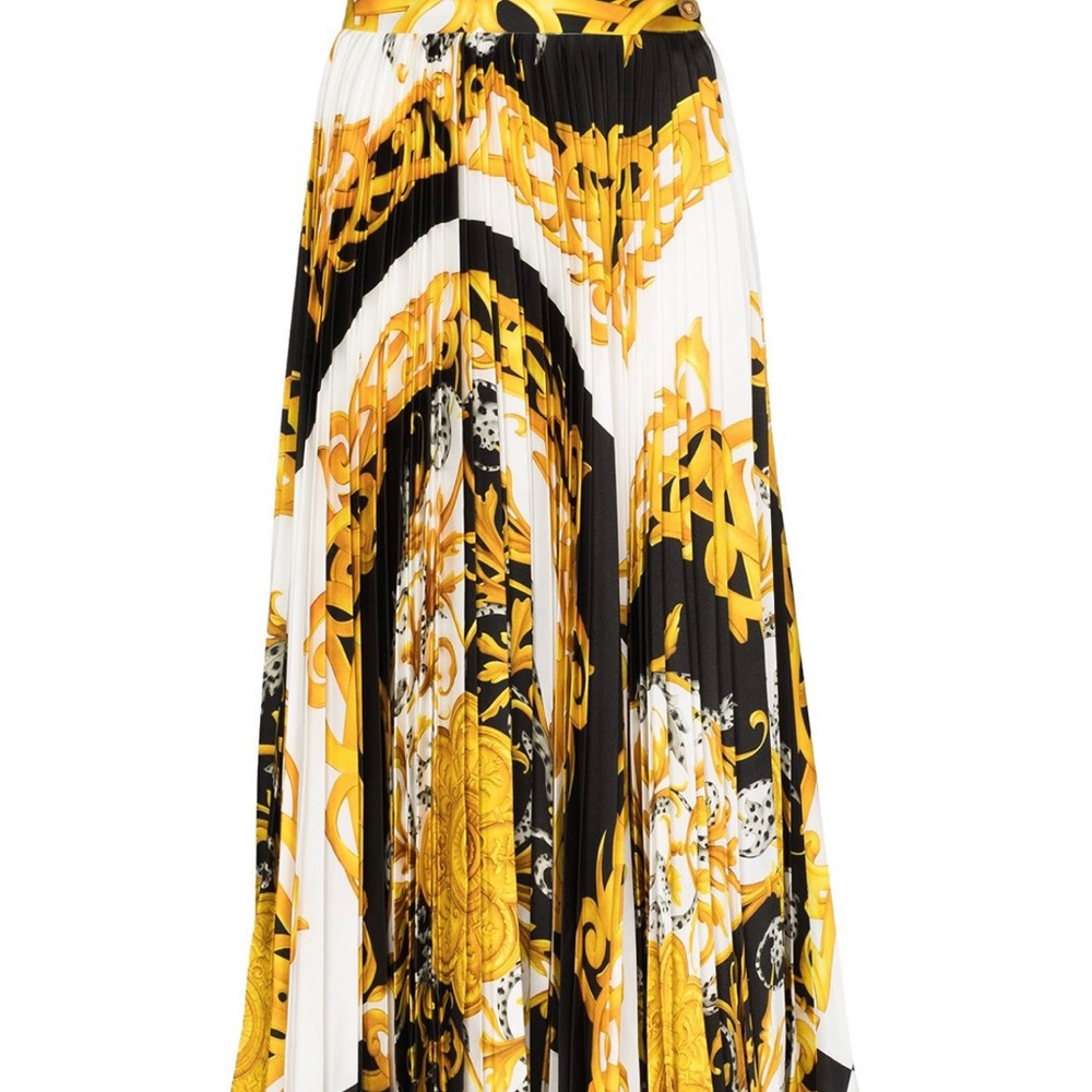 Versace Baroque- print pleated skirt.